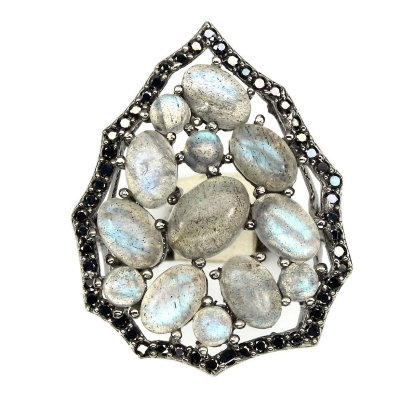 Серебряное кольцо с лабрадоритом арт. 23735