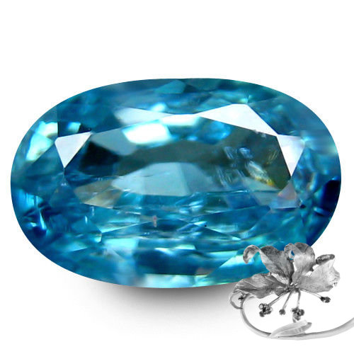 Камень голубой Циркон натуральный 2.49 карат арт. 20408