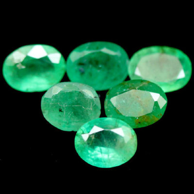 Камень зелёный берилл натуральный Набор 19 шт 7.09 карат арт. 14013
