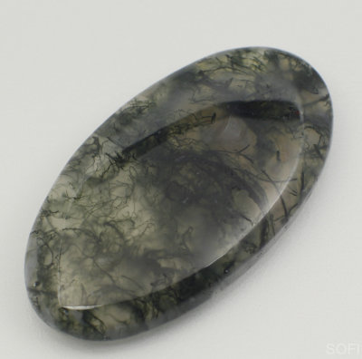 Камень Агат натуральный 32.00 карат 36х20 мм овал кабошон арт. 12485