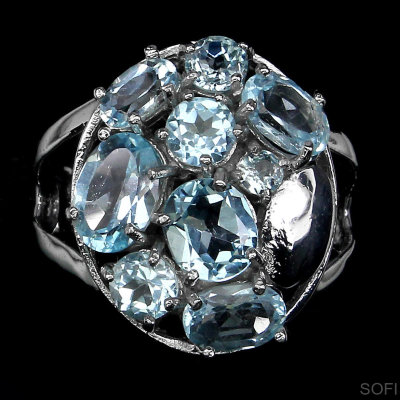 Серебряное кольцо с топазом натуральным арт 7414