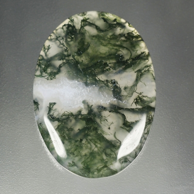 Камень моховый Агат натуральный 35.75 карат 34х24 мм овал кабошон арт 26495