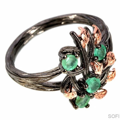 Серебряное кольцо с зеленым бериллом арт 26937