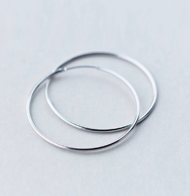 Классические серьги кольца серебро 925 40 мм арт 059