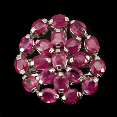 Серебряное кольцо с рубином натуральным арт 24614
