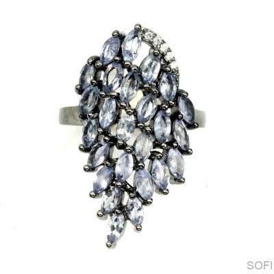 Серебряное кольцо с танзанитом натуральным арт. 26066