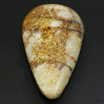 Камень Авантюрин натуральный 25.50 карат 42х23 мм груша кабошон арт. 30433