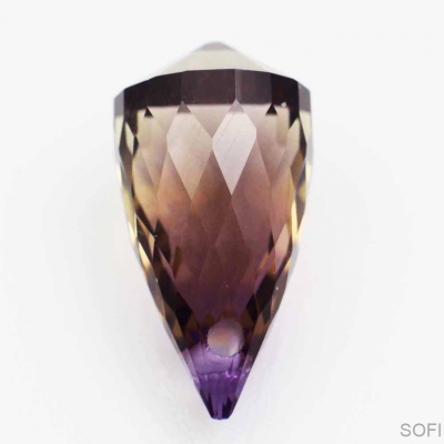Камень фиолетово-золотистый Аметрин лабораторный 14.70 карат арт. 10489