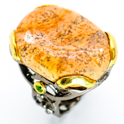 Серебряное кольцо с яшмой натуральной арт 29167